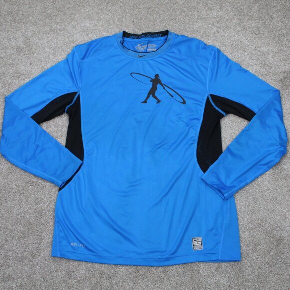 Nike Other - Nike Pro Combat Shirt Adult Medium Blue Swingman Fitted Long Sleeve Pullover